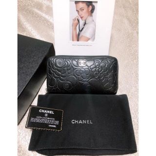 シャネル(CHANEL)の✨正規品✨ シャネル カメリア ラウンドファスナー 長財布 ブラック(財布)