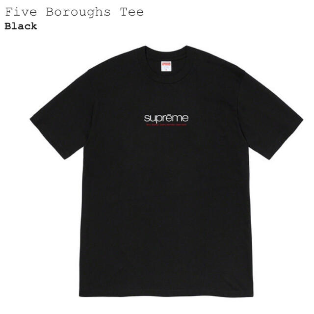 SUPREME 21SS Five Boroughs Tee Black M