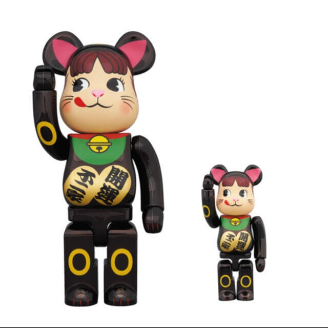 BE@RBRICK 招き猫 ペコちゃん 黒メッキ 100% & 400% BE@RBRICK 招き猫 ペコちゃん 黒メッキ 100% & 400%