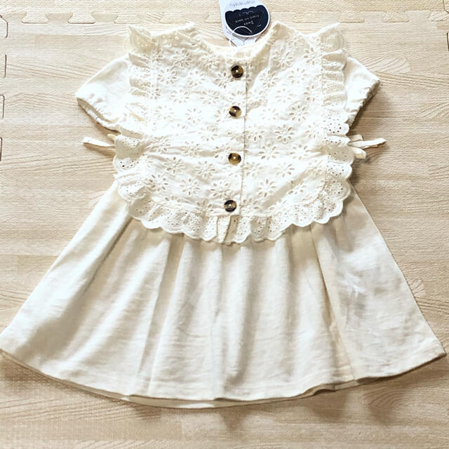 petit main(プティマイン)の新品　ママラク　レースベスト　ワンピース  キッズ/ベビー/マタニティのベビー服(~85cm)(ワンピース)の商品写真