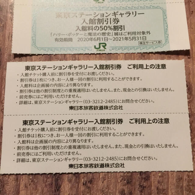 JR(ジェイアール)の在庫処分 8枚 東京ステーションギャラリー 半額 株主優待券 チケットの施設利用券(美術館/博物館)の商品写真