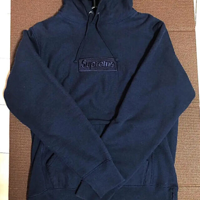 supreme tonal box logo hooded navy