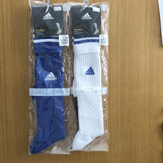 adidas(アディダス)のアディダス　サッカーソックス　青　白 スポーツ/アウトドアのサッカー/フットサル(ウェア)の商品写真