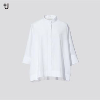 ユニクロ(UNIQLO)のスーピマコットンドルマンスリーブシャツ　Mホワイト(シャツ/ブラウス(長袖/七分))