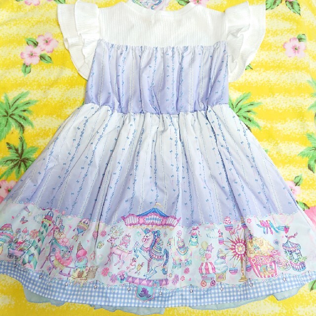 しまむら(シマムラ)の専用♥しまむら♥エコネコ♥ワンピース♥パープル♥120cm キッズ/ベビー/マタニティのキッズ服女の子用(90cm~)(ワンピース)の商品写真