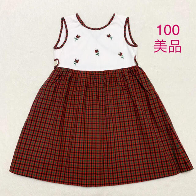 familiar(ファミリア)の【美品】familiar  ワンピース　100 ファミリア　お花 キッズ/ベビー/マタニティのキッズ服女の子用(90cm~)(ワンピース)の商品写真