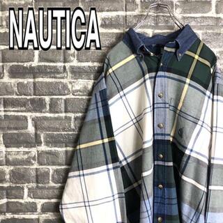 ノーティカ(NAUTICA)のノーティカ☆チェックシャツ 古着 ゆるだぼ ワンポイント刺繍ロゴ 90s g77(シャツ)