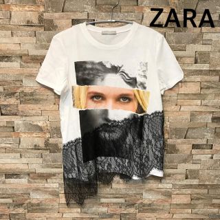 ザラ(ZARA)のLUNA様専用　ZARAザラコレクションTシャツレース付きSサイズ(Tシャツ(半袖/袖なし))