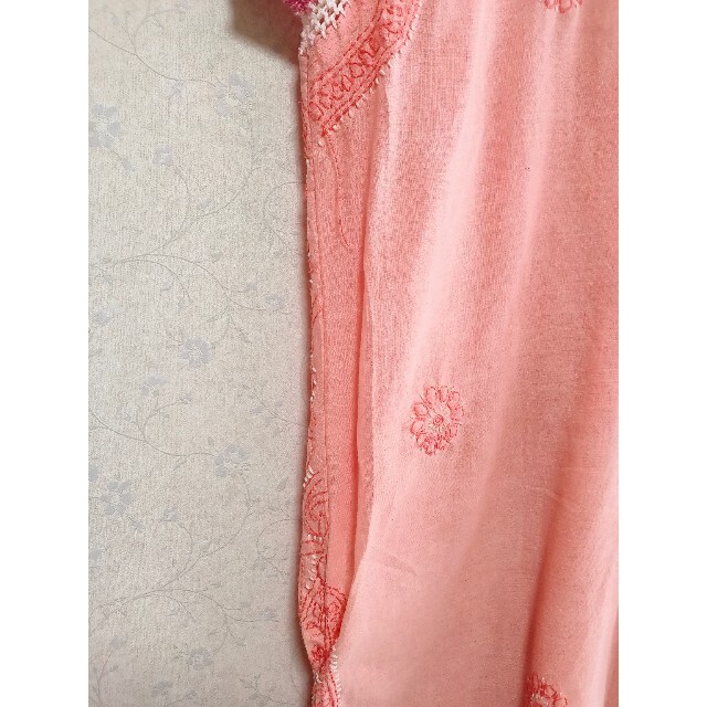 パンジャブドレス　クルティ　刺繍　ピンク レディースのトップス(チュニック)の商品写真
