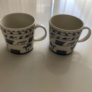 イッタラ(iittala)のイッタラ　バードマグ　　ブラック＆ブルー(グラス/カップ)