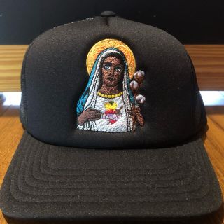 DENIM TEARS Black Madonna Trucker Hat