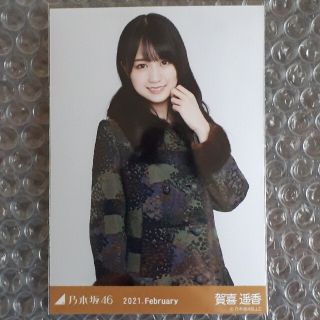 ノギザカフォーティーシックス(乃木坂46)の乃木坂46 賀喜遥香 レトロコート チュウ 生写真(アイドルグッズ)