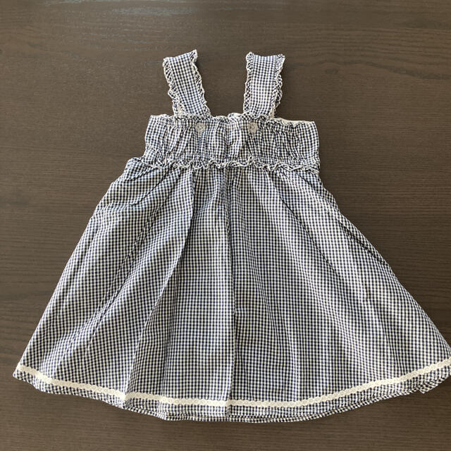 mezzo piano(メゾピアノ)の美品　メゾピアノ　チェックワンピース　120 キッズ/ベビー/マタニティのキッズ服女の子用(90cm~)(ワンピース)の商品写真