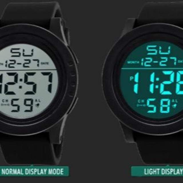 最高品質の ダイバーズタイプ HONHXドット アウトドア 新品未使用 3気圧防水腕時計