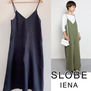 スローブイエナ(SLOBE IENA)のスローブイエナ　キャミワイドサロペット　オールインワン　ネイビー　紺(サロペット/オーバーオール)