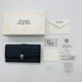 アレキサンダーマックイーン(Alexander McQueen)のSALE❗️新品☆アレキサンダーマックイーン 財布 長財布 二つ折り 黒 人気(長財布)