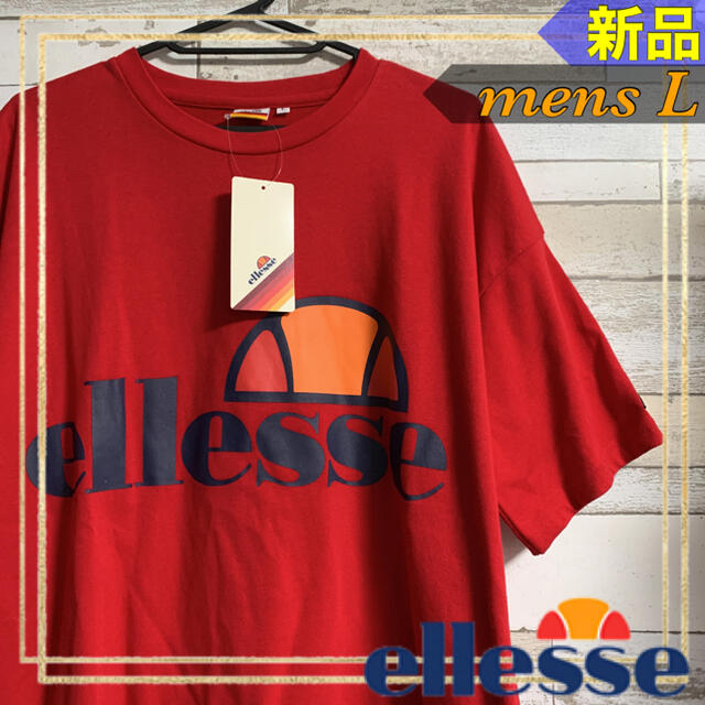 ellesse(エレッセ)のellesseエレッセ 半袖ヘリテージロゴTシャツ メンズL レッド 新品 スポーツ/アウトドアのテニス(ウェア)の商品写真