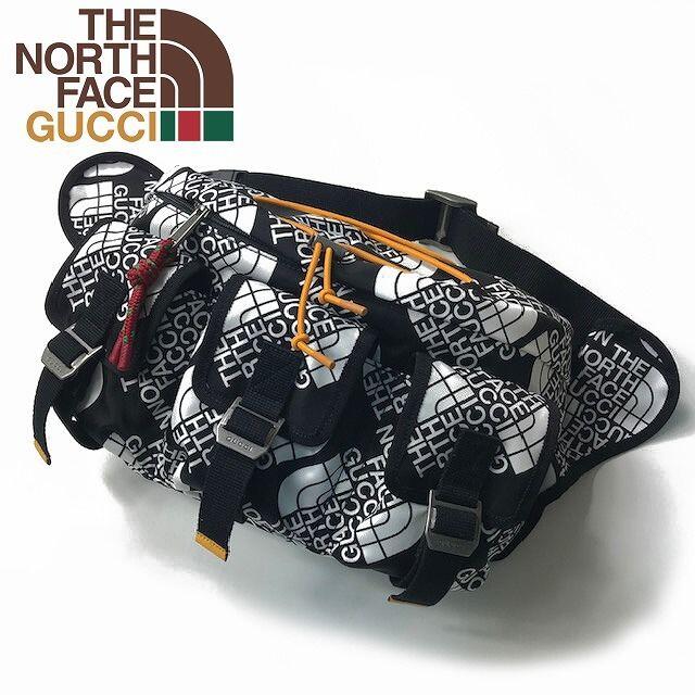 GUCCI THE NORTH FACE ベルトバッグ 総柄 黒 210226