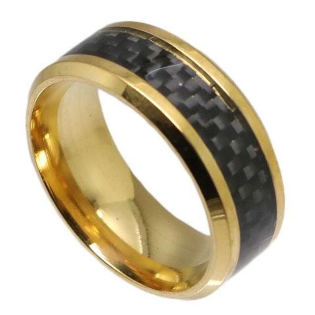 カーボン柄ステンレスリング ゴールド 20号 新品 www.demarestfarms.com