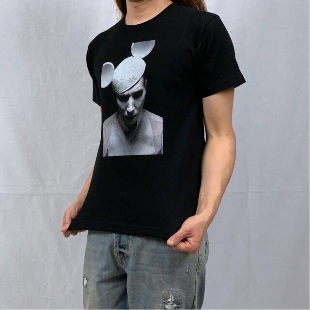 【送料無料】新品 マリリン マンソン フォト デザイン プリント 黒 Tシャツ