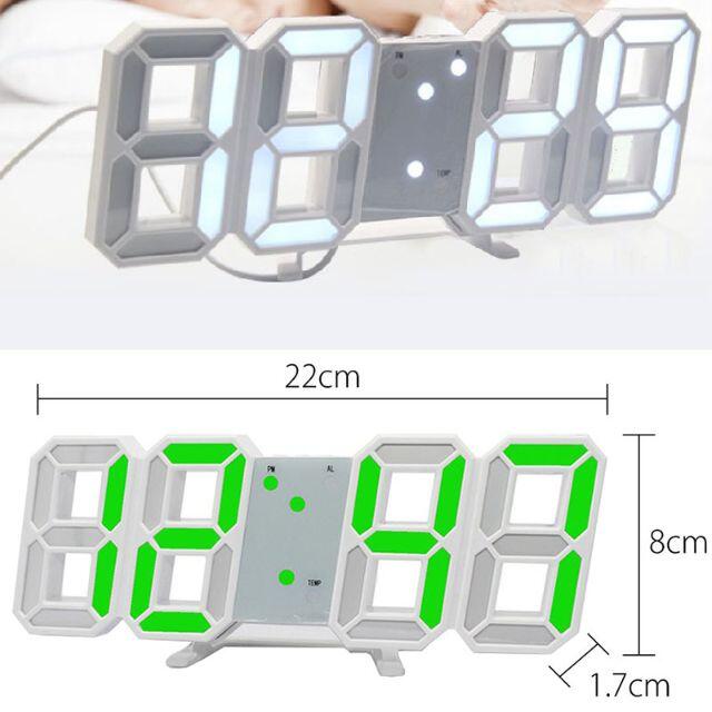 3D 置き時計 壁掛け時計 デジタル LED おしゃれ インテリア 白 韓国  インテリア/住まい/日用品のインテリア小物(置時計)の商品写真