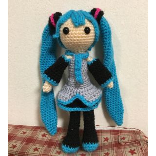 初音ミクちゃん風　あみぐるみ　ハンドメイド(あみぐるみ)