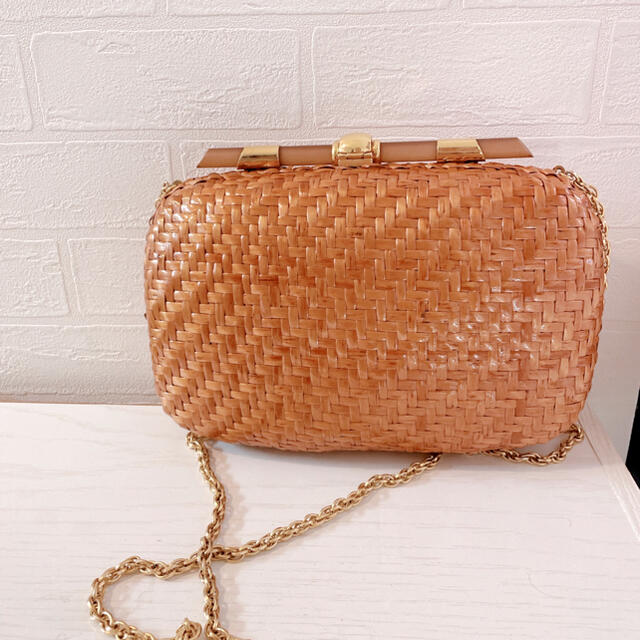 【RODO】ITALY製 ブラウンラタンバッグ ヴィンテージ 美品