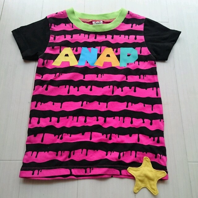 ANAP Kids(アナップキッズ)の未使用★100cm Tシャツ 男女兼用 キッズ/ベビー/マタニティのキッズ服女の子用(90cm~)(Tシャツ/カットソー)の商品写真