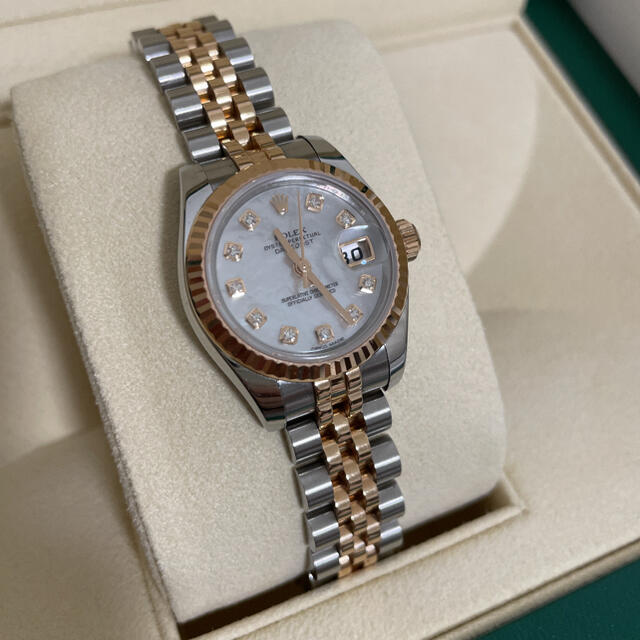 ROLEX(ロレックス)のロレックス　PG デイトジャスト　シェルフェイス　10Pダイヤ レディースのファッション小物(腕時計)の商品写真