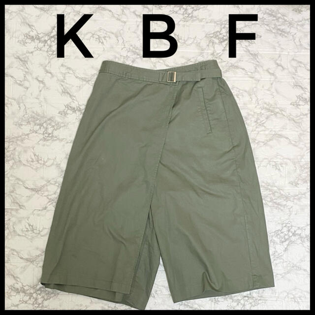 KBF(ケービーエフ)のK B F スカートコンビワイドパンツ　グリーン　ワンサイズ レディースのパンツ(カジュアルパンツ)の商品写真