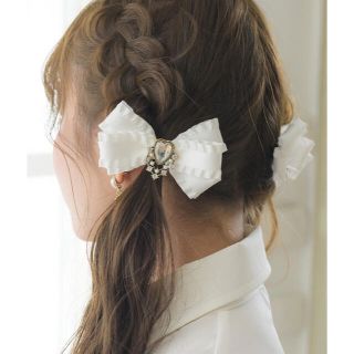 ROJITA - フリルビジューリボンヘアクリップ2個SETの通販 by