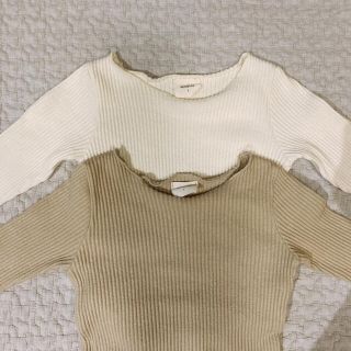 ザラキッズ(ZARA KIDS)のmonbebe リブロンパース  2枚セット(ロンパース)