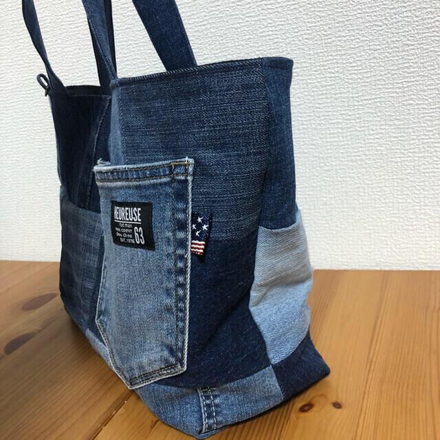 no.10 ハンドメイド　トートバッグ　デニム　パッチワーク