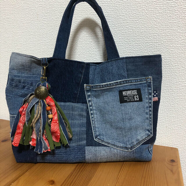 no.10 ハンドメイド　トートバッグ　デニム　パッチワーク