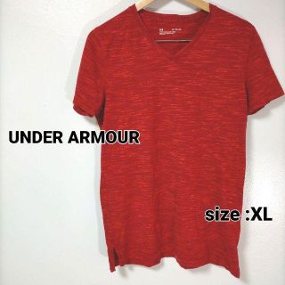 アンダーアーマー(UNDER ARMOUR)のアンダーアーマー　Tシャツ　赤　XL Vカット a111(その他)