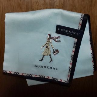 バーバリー(BURBERRY)の新品 BURBERRY ハンカチ ブルーグリーン(ハンカチ)