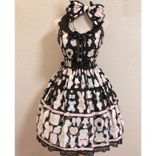 アンジェリックプリティー(Angelic Pretty)のFancy Paper Dolls襟付きジャンパースカート セット(ひざ丈ワンピース)