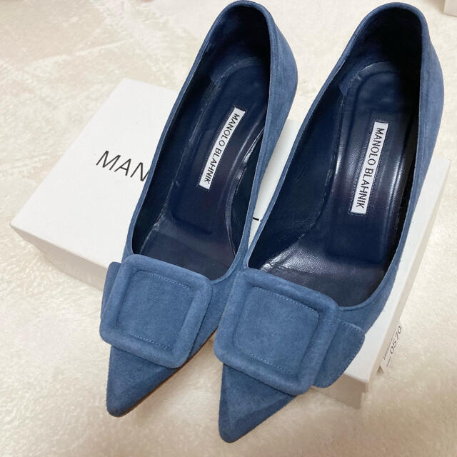 MANOLO BLAHNIK(マノロブラニク)の美品！マノロブラニク メイセール スエード　35.5/22.5cm 定価12万円 レディースの靴/シューズ(ハイヒール/パンプス)の商品写真