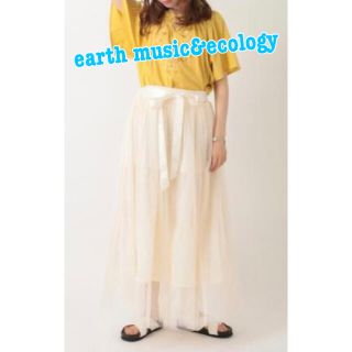 アースミュージックアンドエコロジー(earth music & ecology)の＊新品未使用♪ earthボリュームチュールロングスカート＊(ロングスカート)