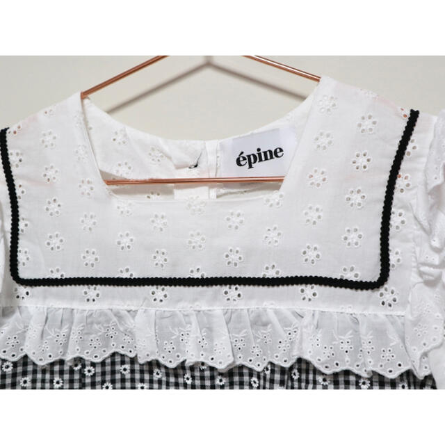 epine  lace×gingham check frill blouse  レディースのトップス(シャツ/ブラウス(長袖/七分))の商品写真