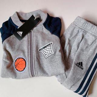 アディダス(adidas)の95 新品 アディダス セットアップ キッズ グレー スウェット ジャージ(Tシャツ/カットソー)