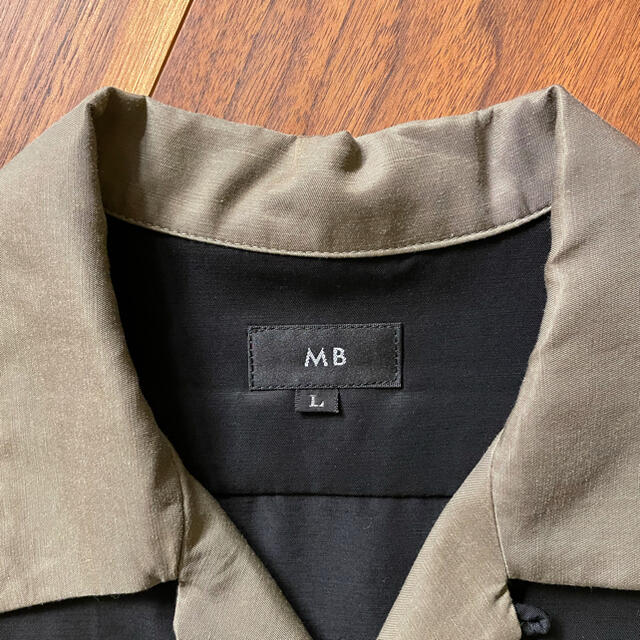 MBオープンカラーシャツ　ブラック　L メンズのトップス(シャツ)の商品写真