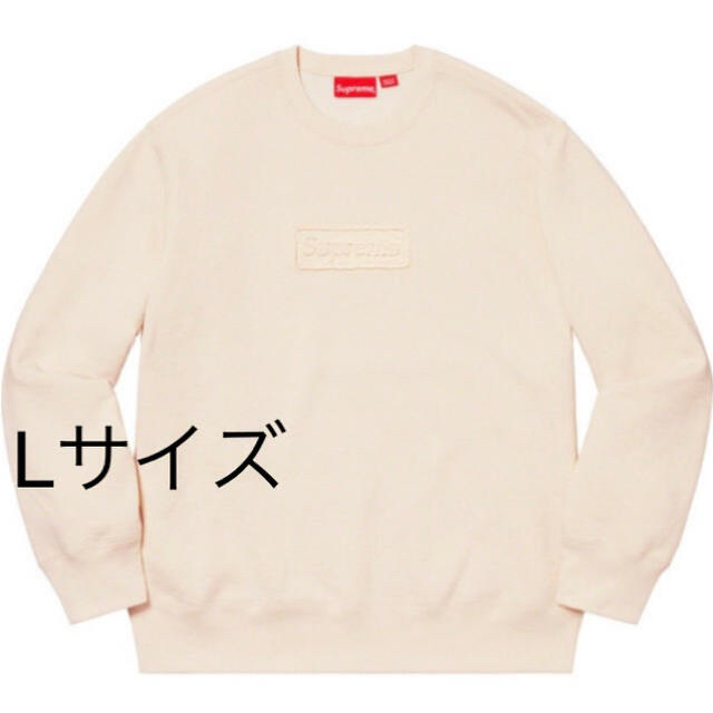 SUPREME cutout logo crewneck natural Lトップス