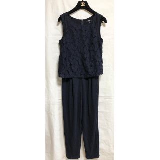 ザラ(ZARA)の未使用 花柄レースオールインワン ネイビー(オールインワン)