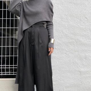 ステュディオス(STUDIOUS)のアンジェム　&g’aime Satin jacquard wide pants(カジュアルパンツ)