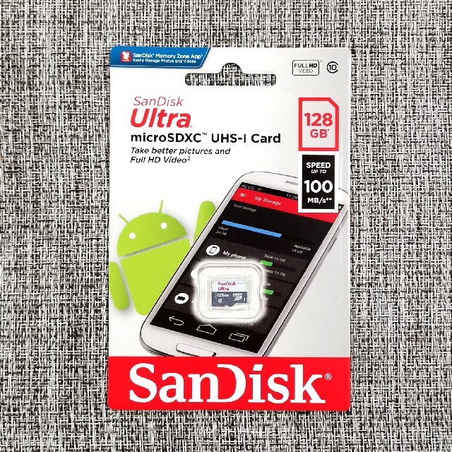 SanDisk(サンディスク)のサンディスク製microSDXC 128GB 新品  スマホ/家電/カメラのPC/タブレット(PC周辺機器)の商品写真