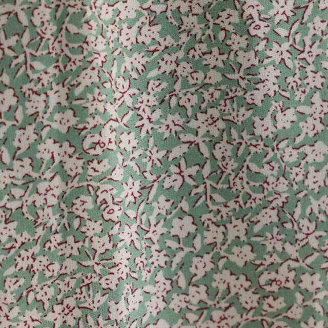 mysty woman フラワーエンパイアワンピース グリーン ロングワンピース