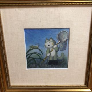 馬場のぼる　直筆水彩画　一点もの　11ぴきのねこ作者(絵画/タペストリー)