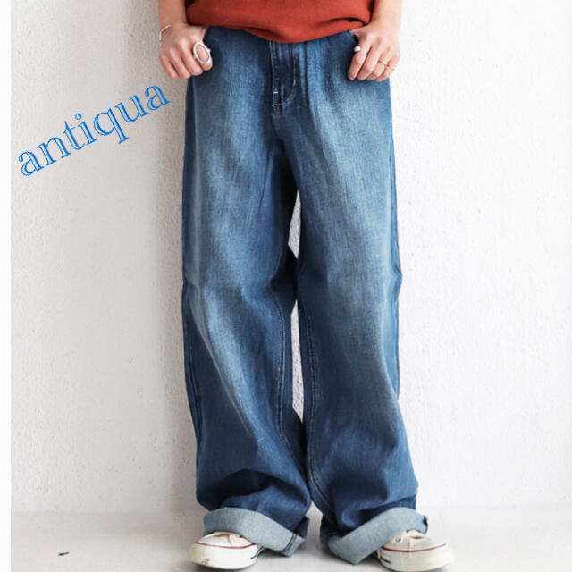 antiqua(アンティカ)のantiqua♦ワイドデニムパンツ レディースのパンツ(デニム/ジーンズ)の商品写真