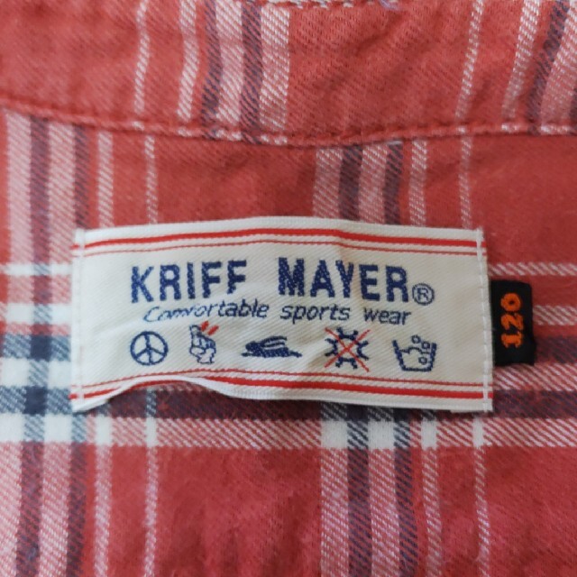 KRIFF MAYER(クリフメイヤー)のクリフメイヤー　赤チェックシャツ　120cm キッズ/ベビー/マタニティのキッズ服男の子用(90cm~)(ブラウス)の商品写真